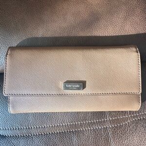 Kate Spade Tan/Brown Tri-fold Leather Wallet